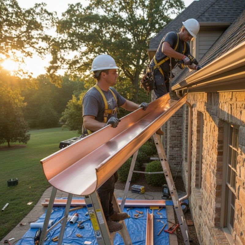 Commercial Copper Gutters Installation
