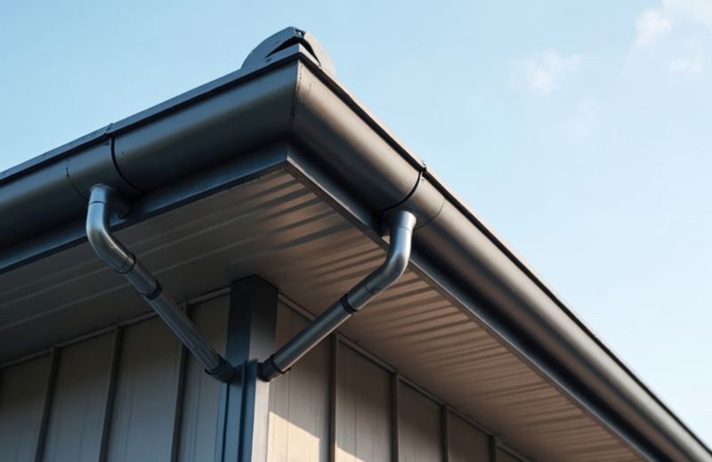 Commercial Galvanized Gutters Installation
