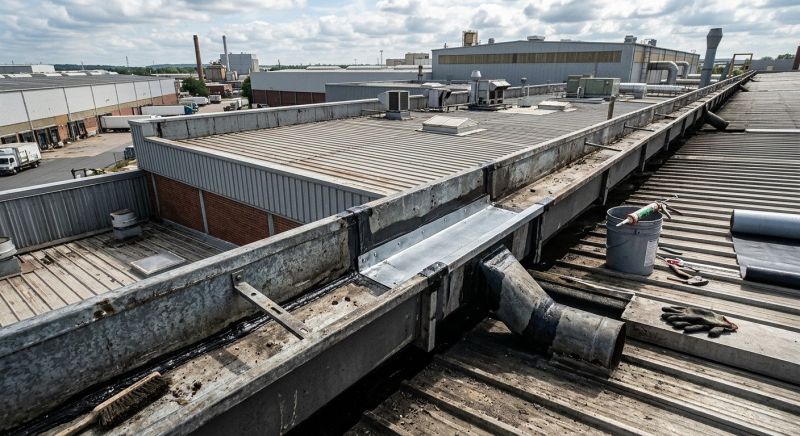 Commercial Galvanized Gutters Repair