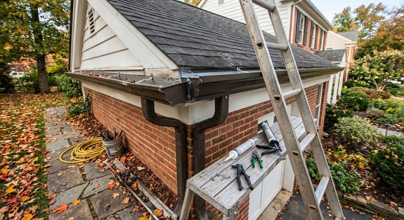 Residential Gutter Repair After Storm Or Wind Damage