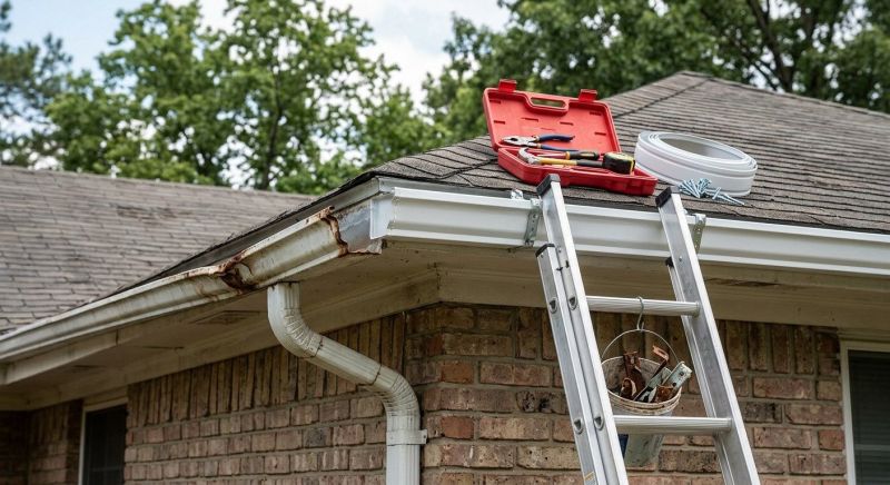 Residential Gutter Repair After Storm Or Wind Damage
