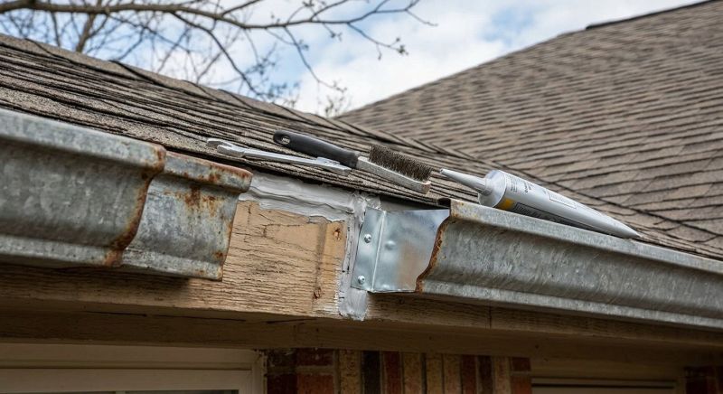 Residential Gutter Repair After Storm Or Wind Damage